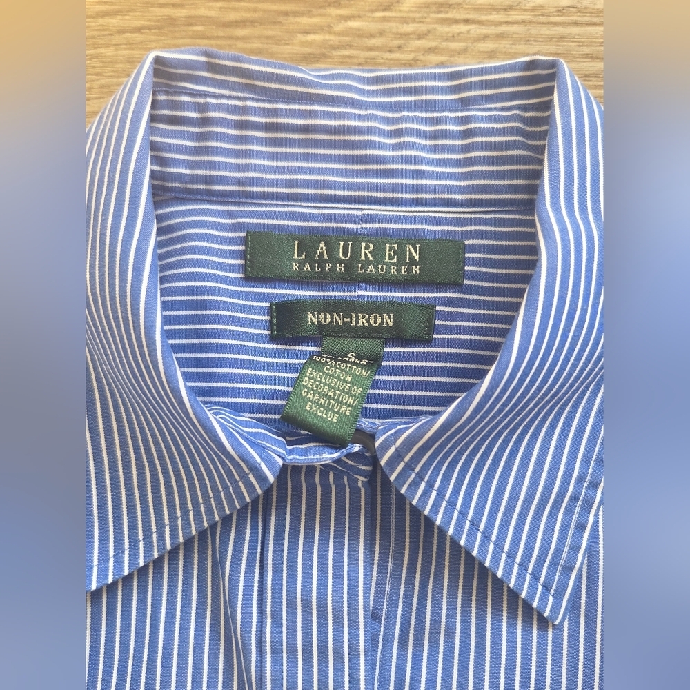 Ralph Lauren Blue Pinstripe Button-Up Shirt - Picture 4 of 7